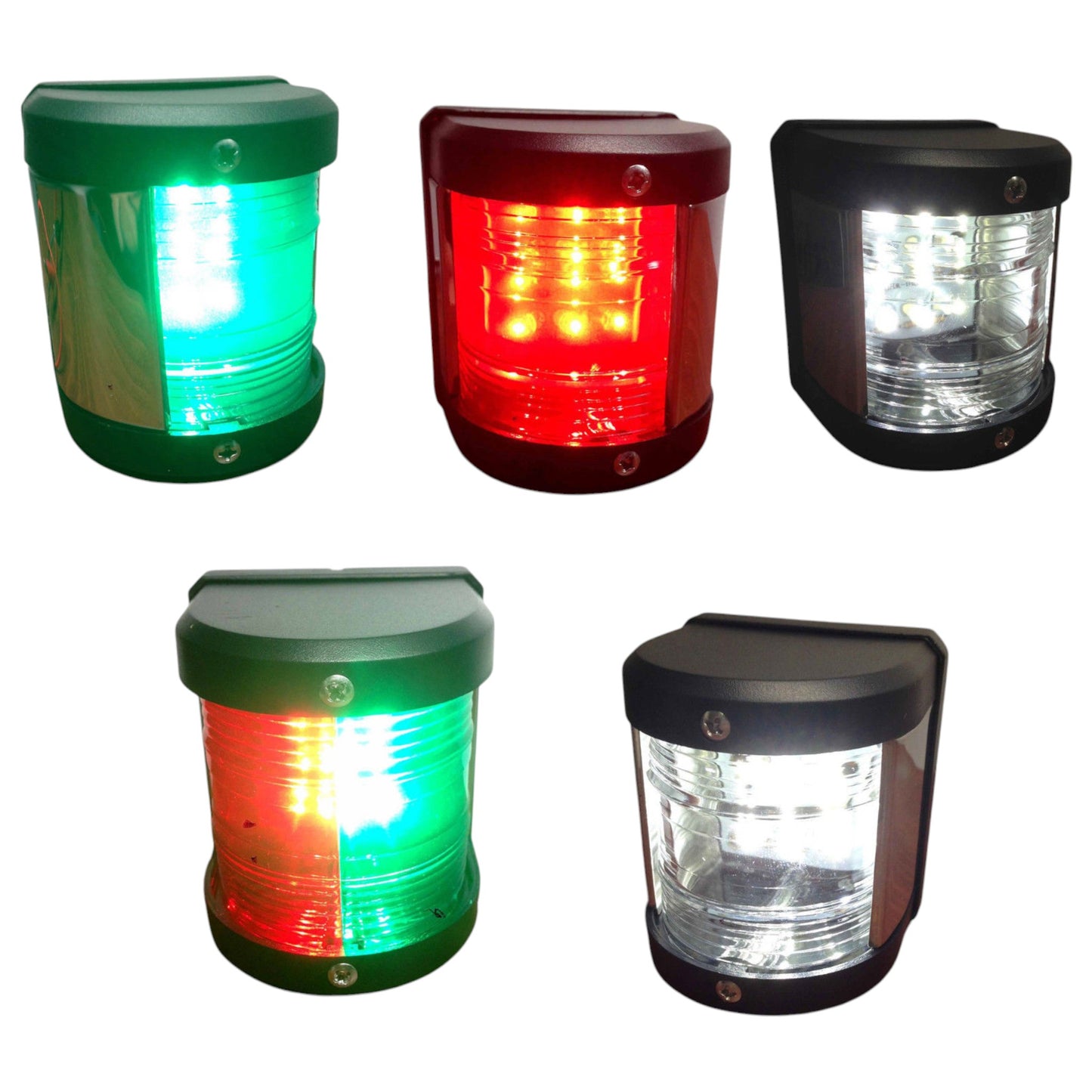 Pactrade Marine Boat Navigation Light 5 Pcs Set Starboard, Port, Masthead, Stern & Bow