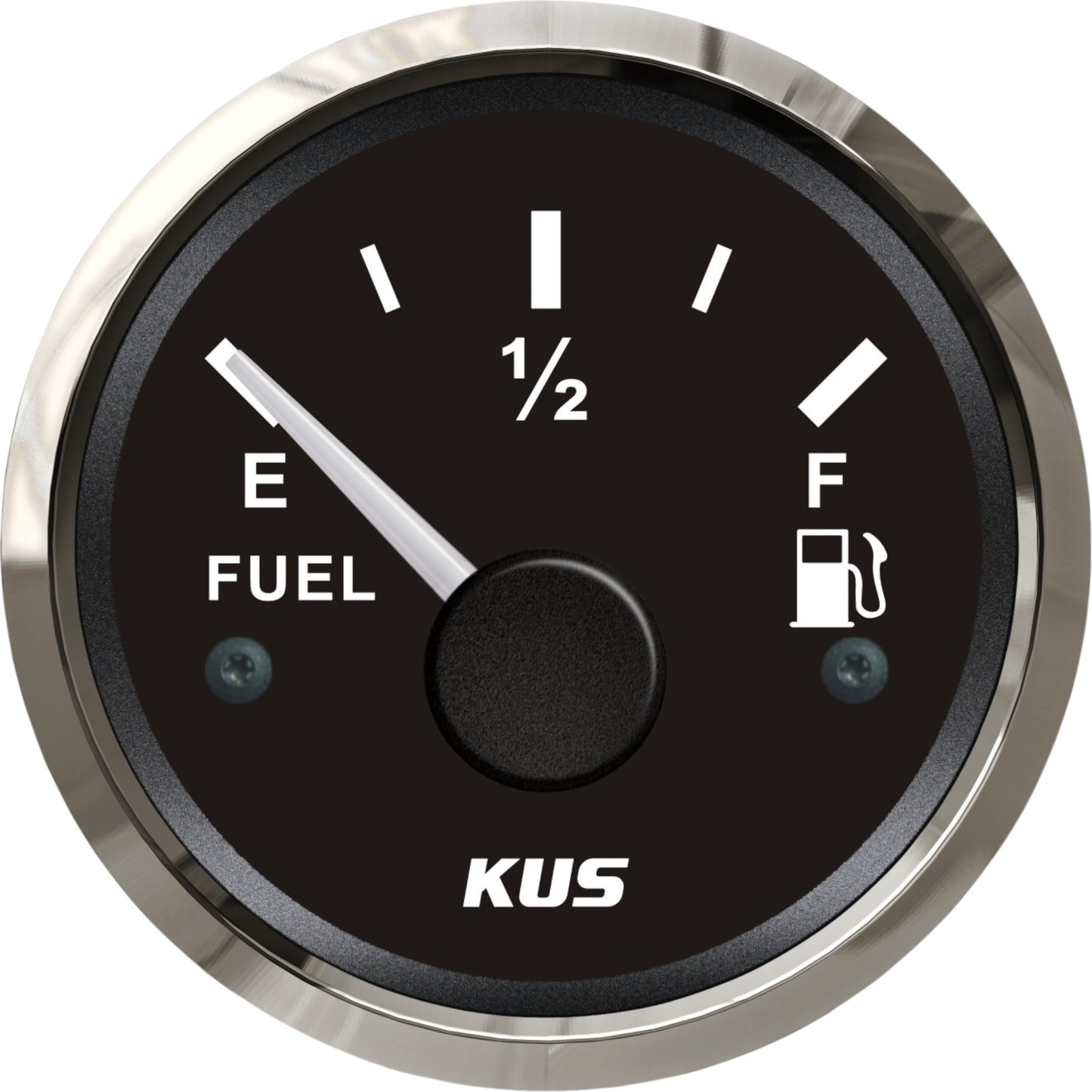 KUS Pactrade Marine Boat Analog Fuel Oil Tank Level Gauge Indicator 2'' 12V/24V 52mm 240-33ohms SS316 Bezel