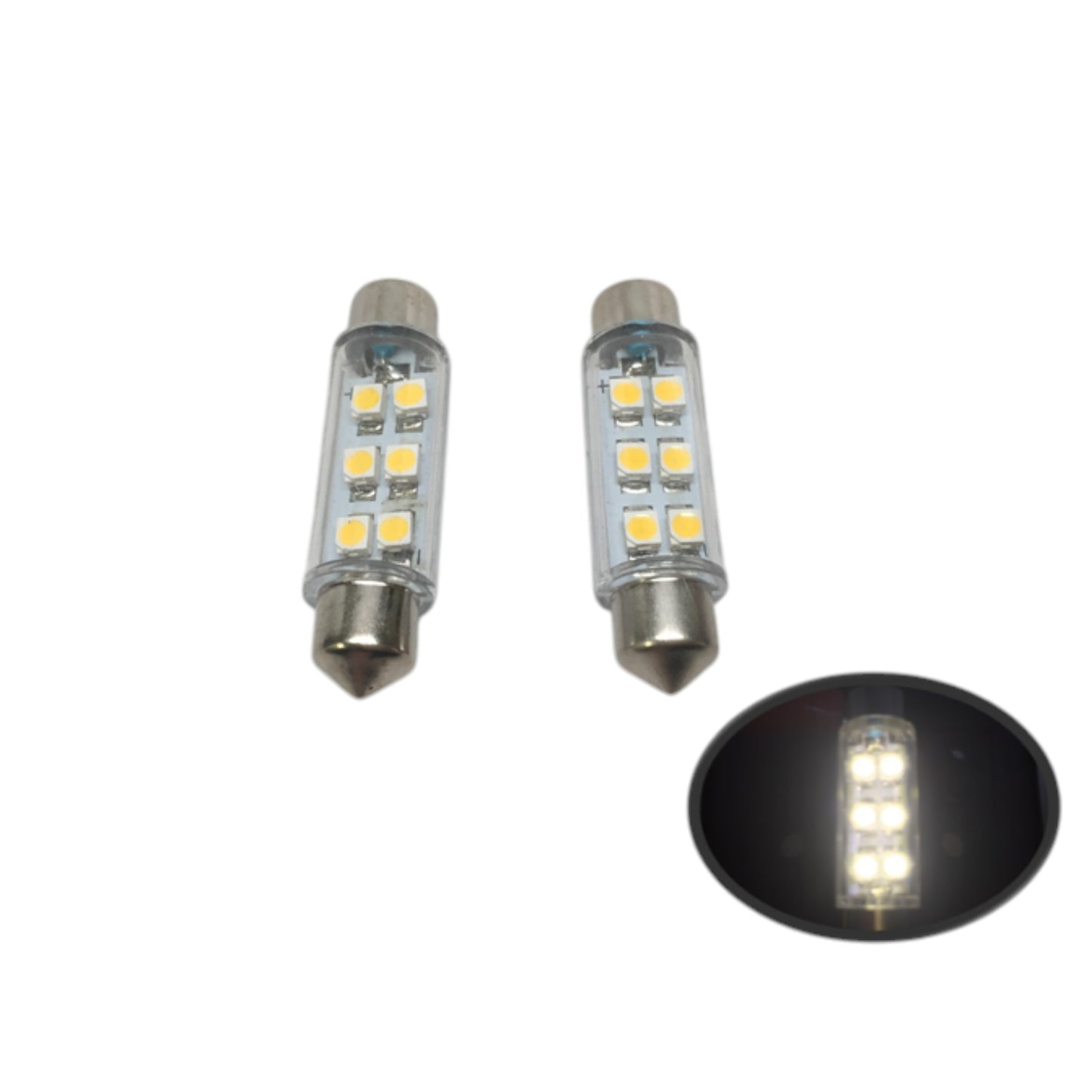 Pactrade Marine 2pcs RV Auto Boat Trailer Bus Part LED Bulb Festoon Warm White Light