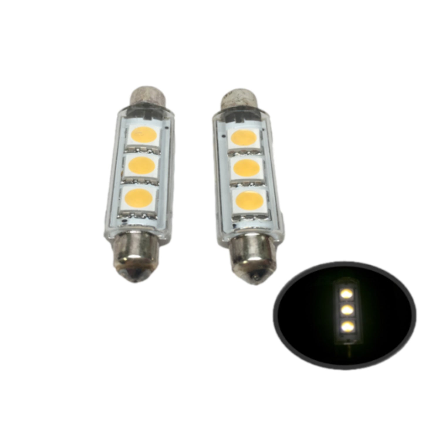 2 PCS Pactrade Marine Auto RV Trailer Bus Vehicle LED Bulb Festoon Type Warm White Light