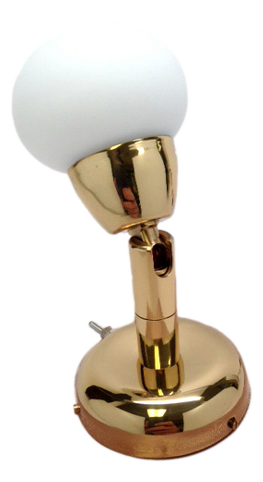 Pactrade Marine LED Swivel Brass Reading Wall Light DIMMABLE Marine Boat 140LUMEN Frosted Glass