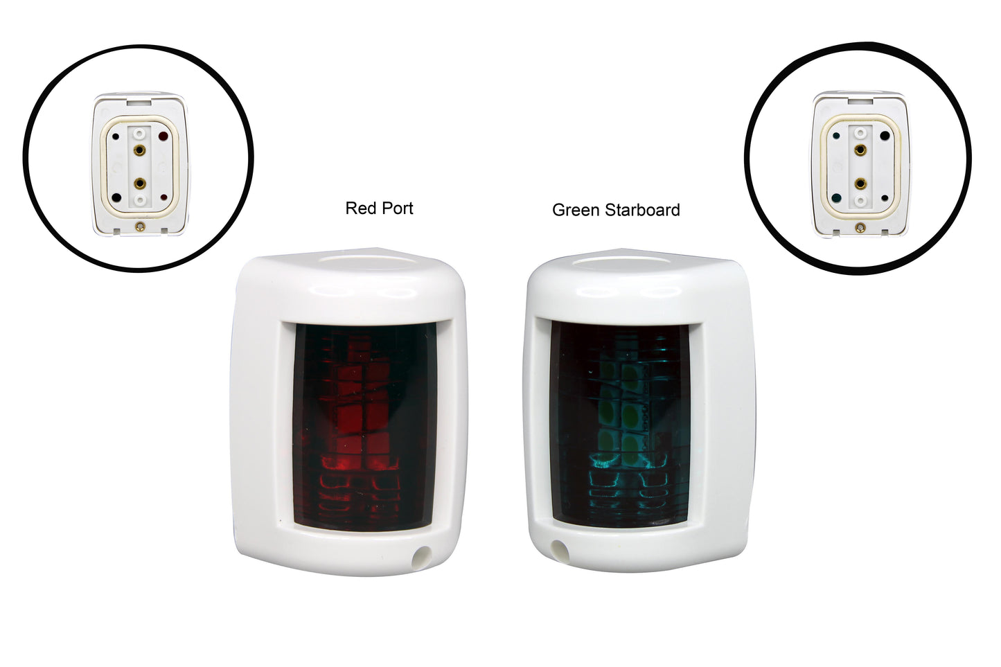 Pactrade Marine Boat Mini Green Starboard and Red Port LED navigation Light 12v up to 1NM (White)