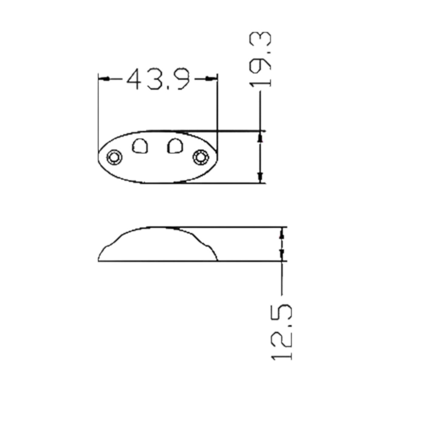 Pactrade Marine Boat White LED Courtesy Light Cool White 12V 0.23W Plastic 30 Deg Beam