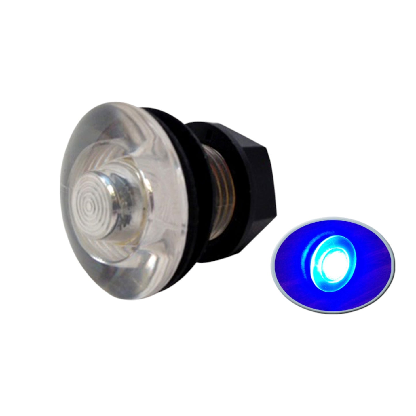 Pactrade Marine Boat LED Live Well Round Button Courtesy Light OEM Waterproof, Blue