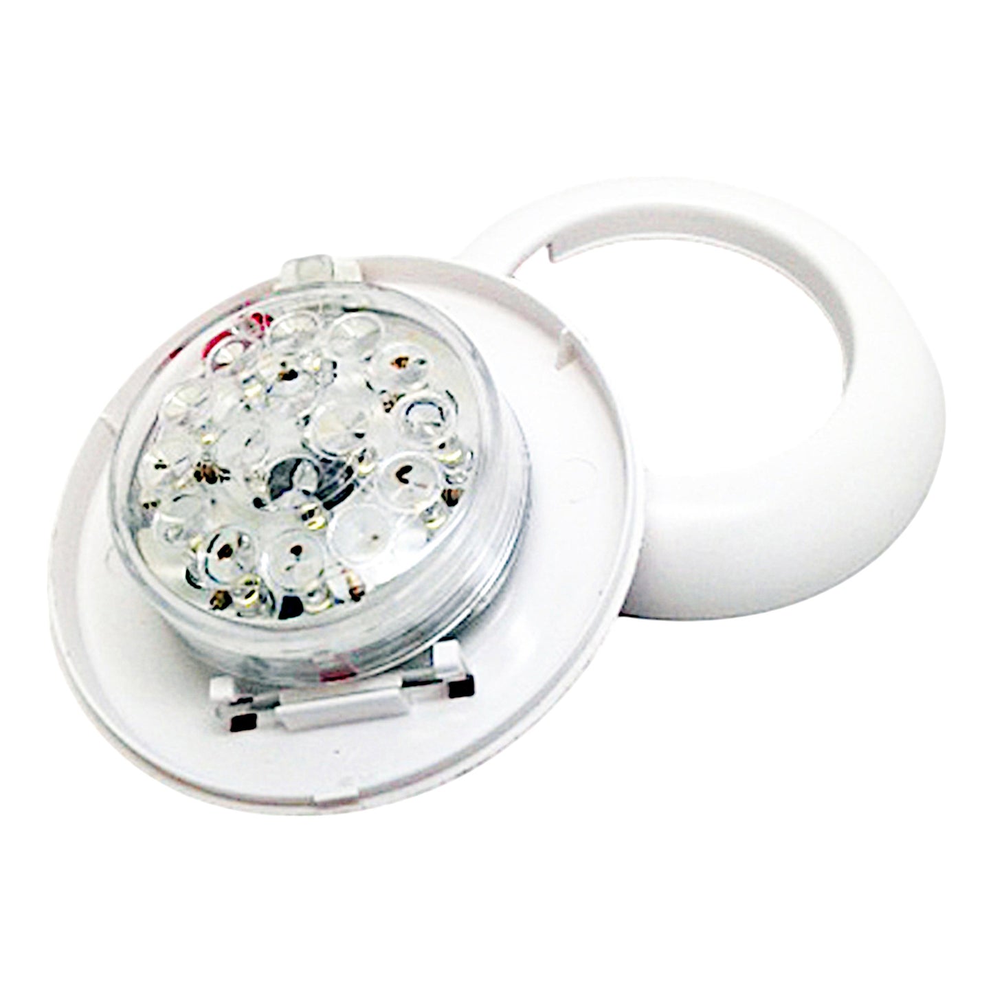 Pactrade Marine Boat RV Trailer Bus Truck White LED Push On-Off Round Ceiling Light