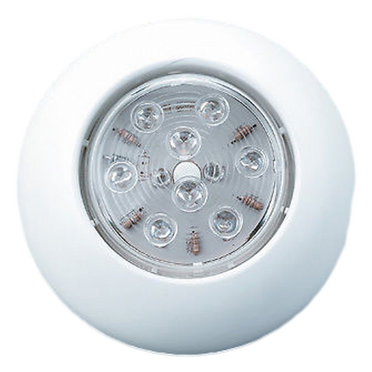 RV & TRUCKS LED ROUND CEILING LENS PUSH ON/OFF LIGHT SURFACE MOUNT