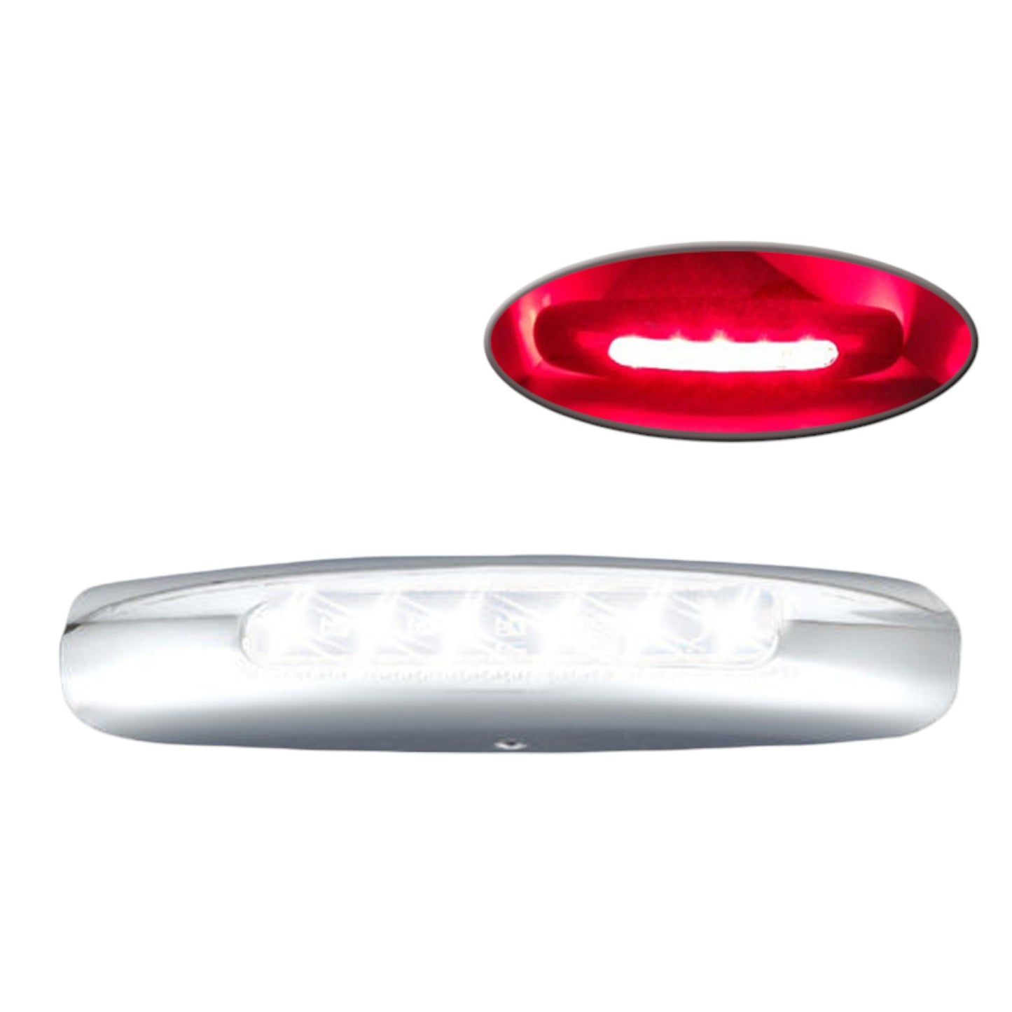 Pactrade Marine Boat Red Color LED Courtesy Light Surface Mount Chrome Plated Zinc