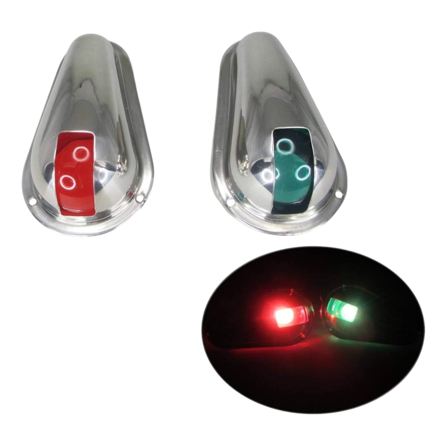 Pactrade Marine Boat Navigation Side Light Pair Vertical Mount Red Green Splashproof