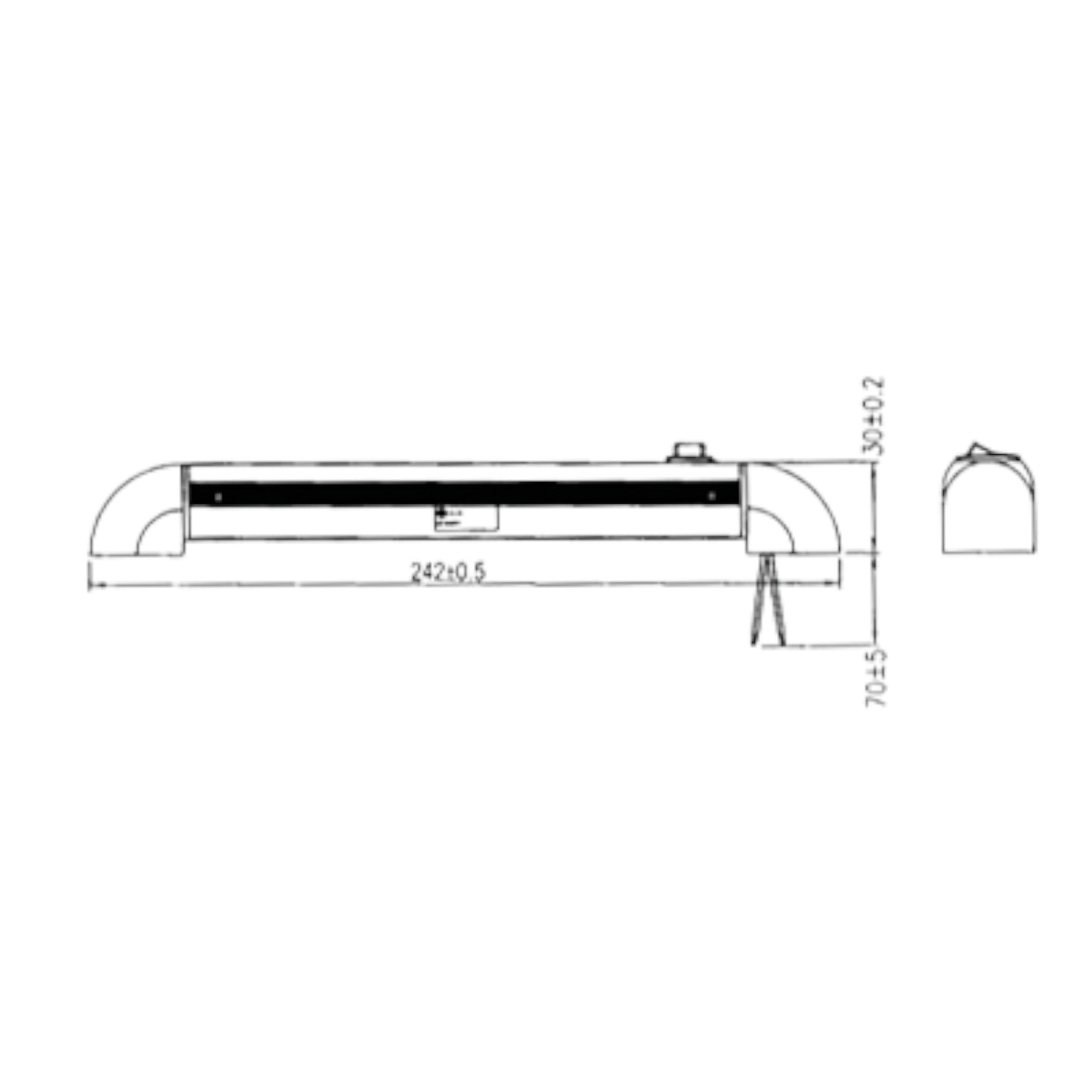 Pactrade Marine Boat LED 180 Degree Tiltable Rail Light 9.5" Long Plastic Courtesy