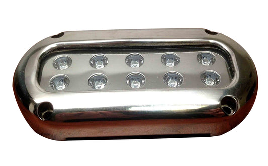 ULTRA BRIGHT WHITE LED STAINLESS STEEL UNDERWATER LIGHT SURFACE MOUNT