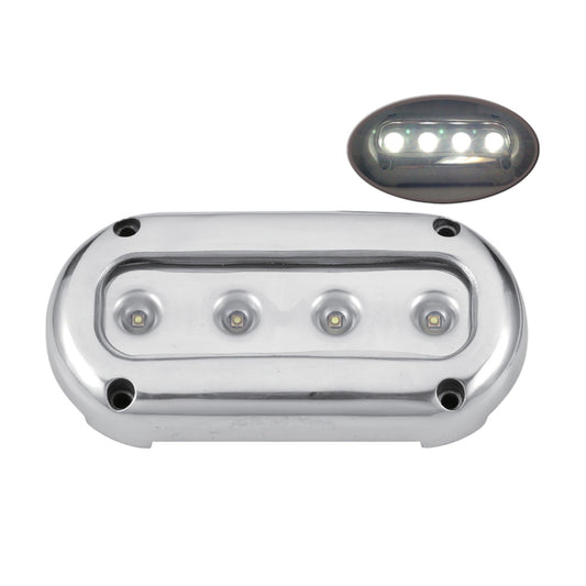 Pactrade Marine Bright S.S.316 Marine White Underwater Light Standalone Unit Boat 4 LED 10W