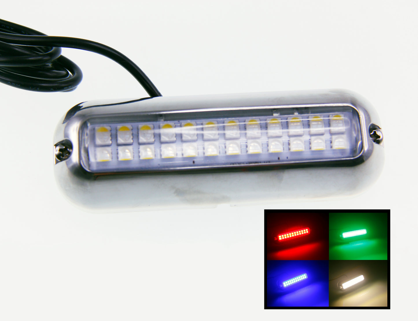 Pactrade Marine Pontoon Boat Red/Green/Blue/White LED Underwater Light S.S.316