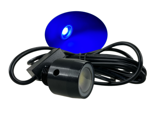 Pactrade Marine Black Aluminum Housing Plug/Transom Light DC10-30V LED Waterproof IP68 10W per LED Lengthy Wired with Screws Interior Temperature (220 LM LED - 1pc Blue)