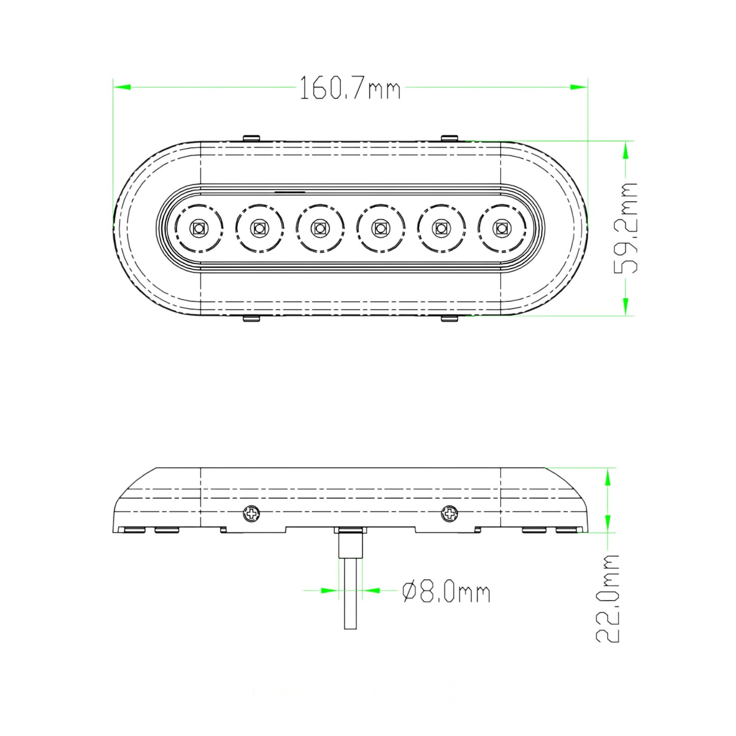 Pactrade Marine Super Bright Polymer Marine Ocean Underwater Light Unit Boat 6 LED 14W, White