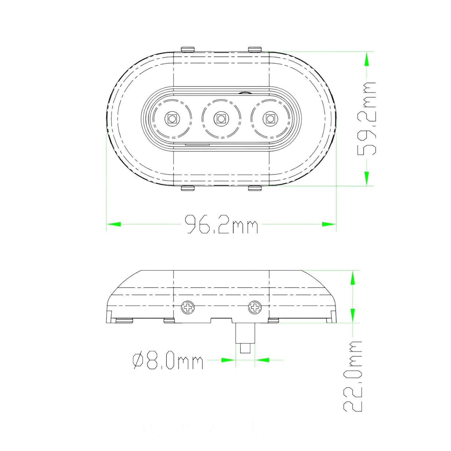 Pactrade Marine Super Bright Polymer Oval Marine White Underwater Light Boat 3 LED 6W Fishing