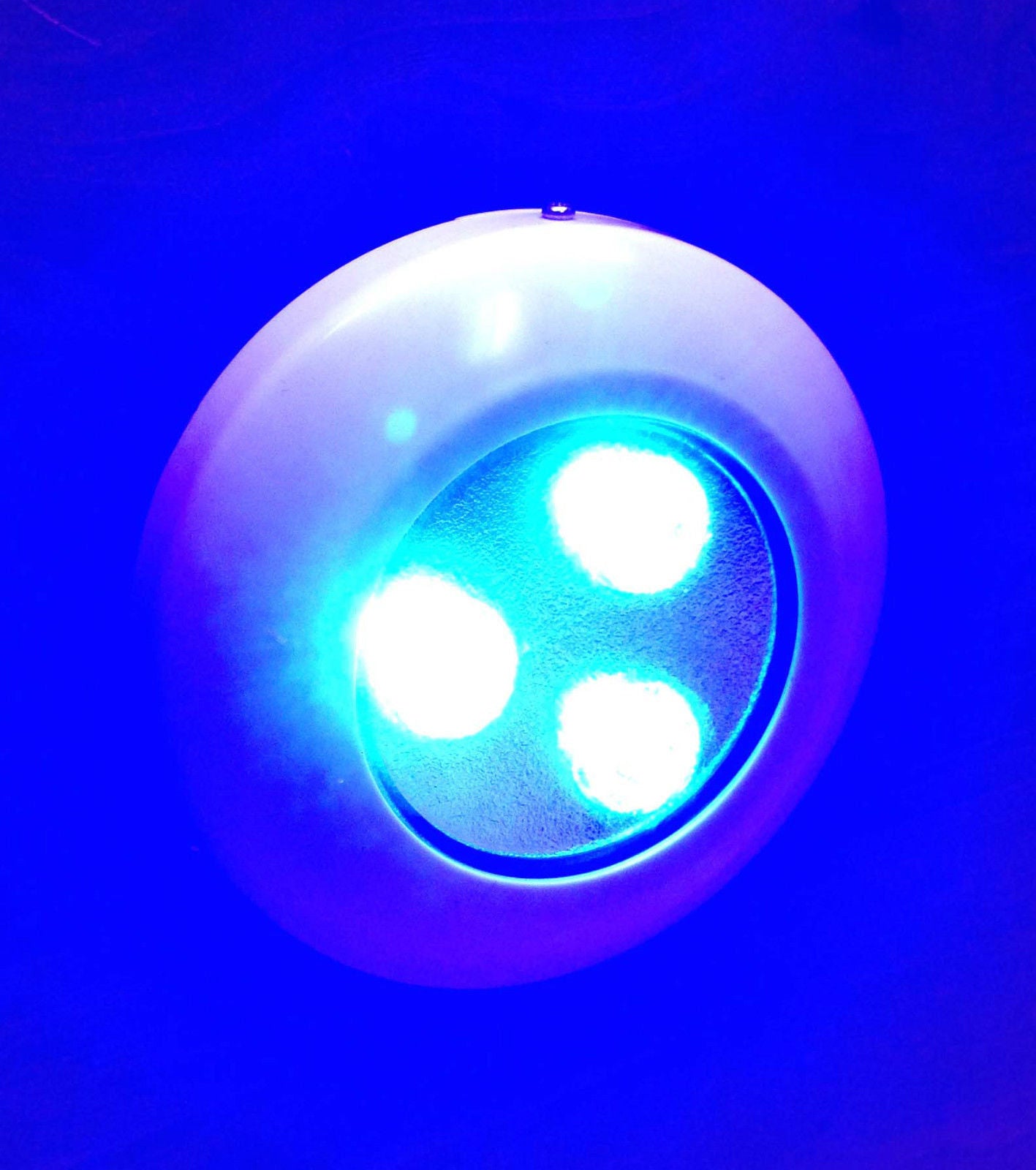 SUPER BRIGHT POLYMER MARINE BLUE UNDERWATER LIGHT BOAT 3 LED 6W FISHING