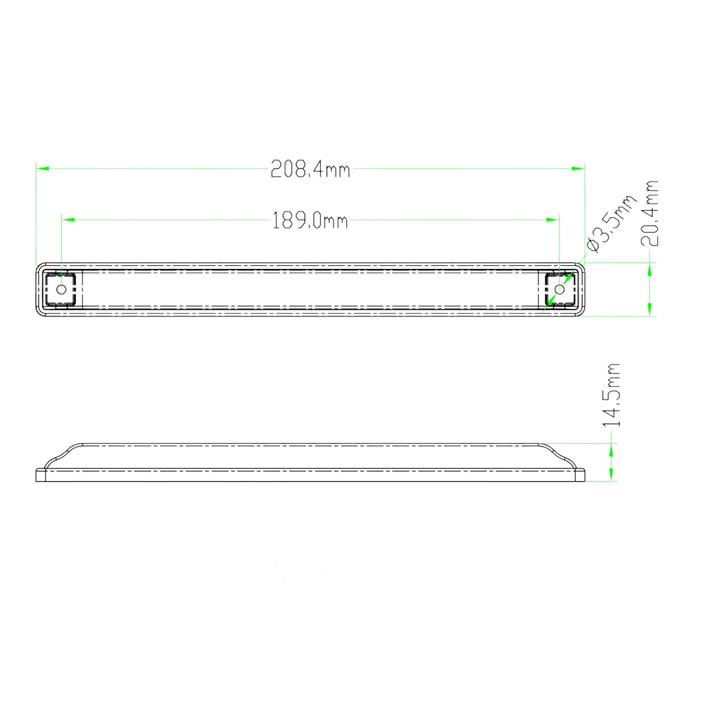 Pactrade Marine Boat White LED Strip Light 176LM Surface Mount 12V 3W IP67 4500K 8.2X0.8"