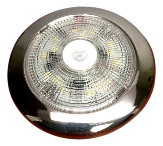 Pactrade Marine Bright Slim LED Stainless Steel Ceiling Light with Motion Sensor, 12V DC