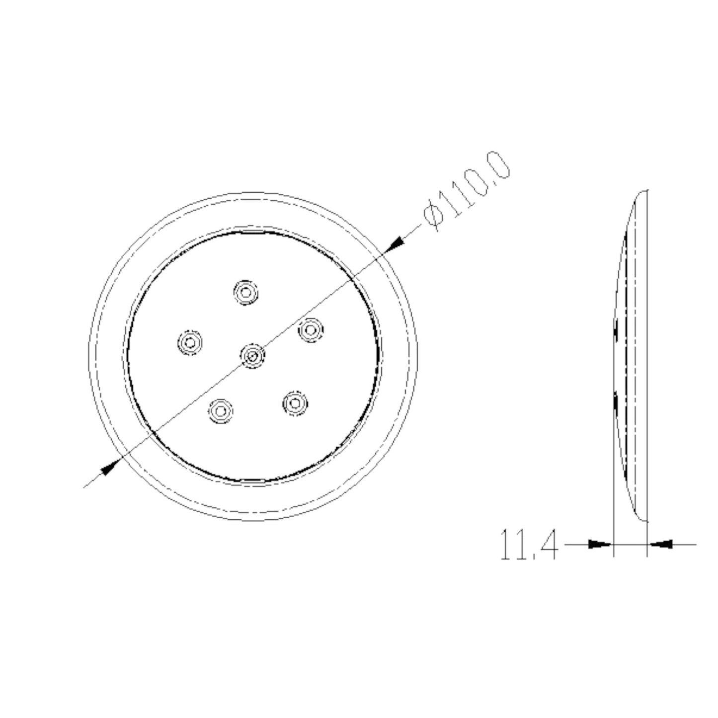 Pactrade Marine Boat Bright Round 4.3"D Ceiling Light Water Dust Proof Samsung LED Bulbs