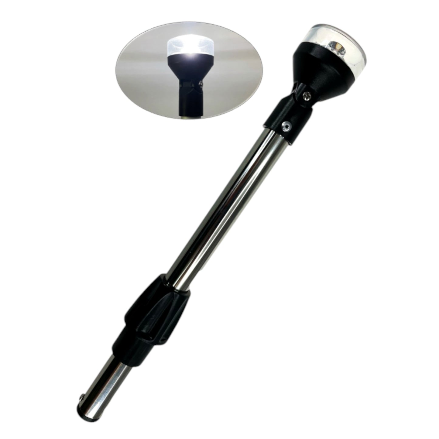 Pactrade Marine Boat Nature White LED All Round Navigation Pole 10-30V 1W 2NM CE RoHS SS Approved IP:65 120LM Locking Collar Plug-In Light (12")