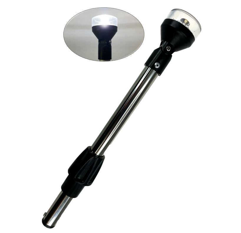 Pactrade Marine Boat Nature White LED All Round Navigation Pole 10-30V 1W 2NM CE RoHS SS Approved IP:65 120LM Locking Collar Plug-In Light (12")