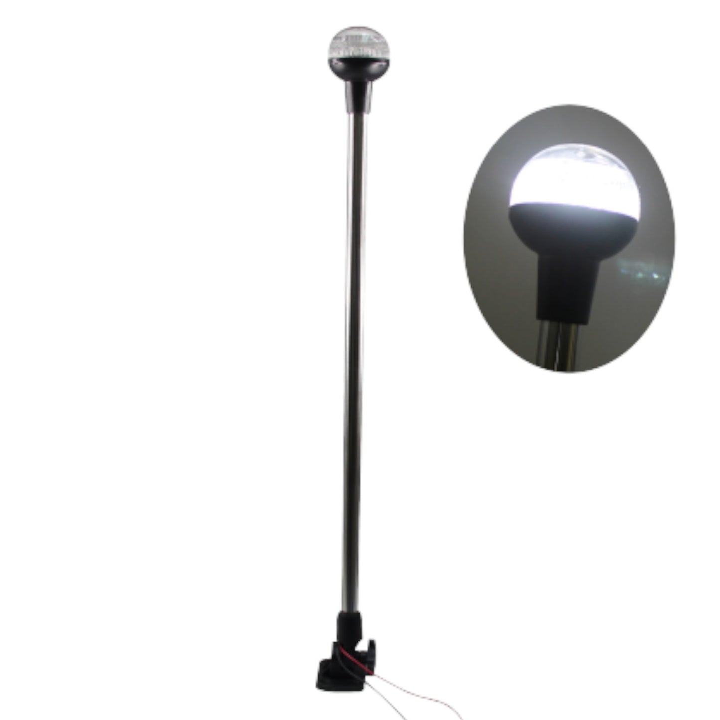 Pactrade Marine Boat LED All Round Anchor Fold Down Light SS Pole 8-30V 25''L USCG 2NM A16 Cerified