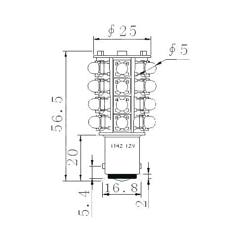 Pactrade Marine LED Bulb B15D Type Double Contact with Parallel Pins