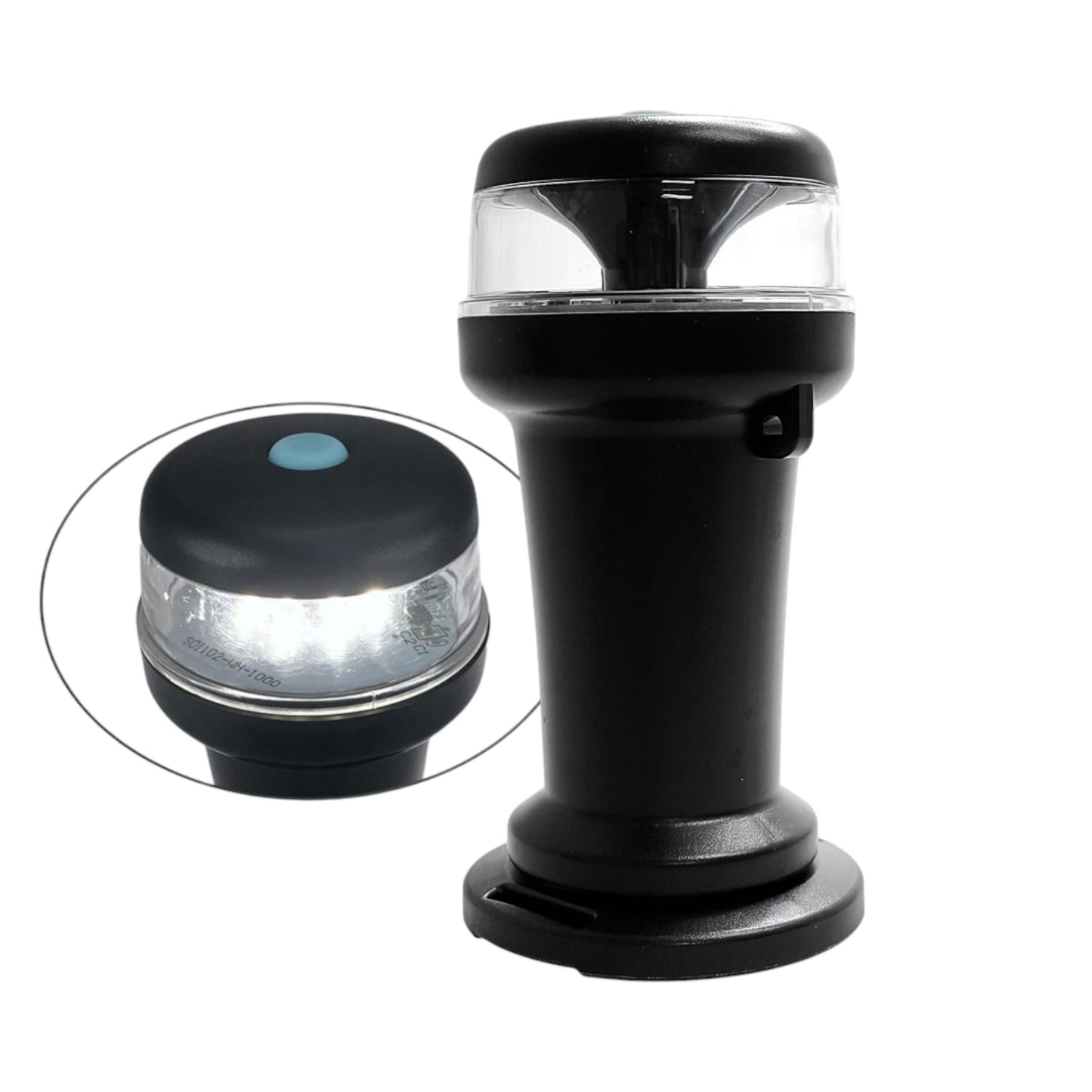 Pactrade Marine Black Housing Button Navigation Light Various Modes Magnetic Base Surface Mount LED AAA Battery Operated IP:67 CE RoHS Certified (Nature White)