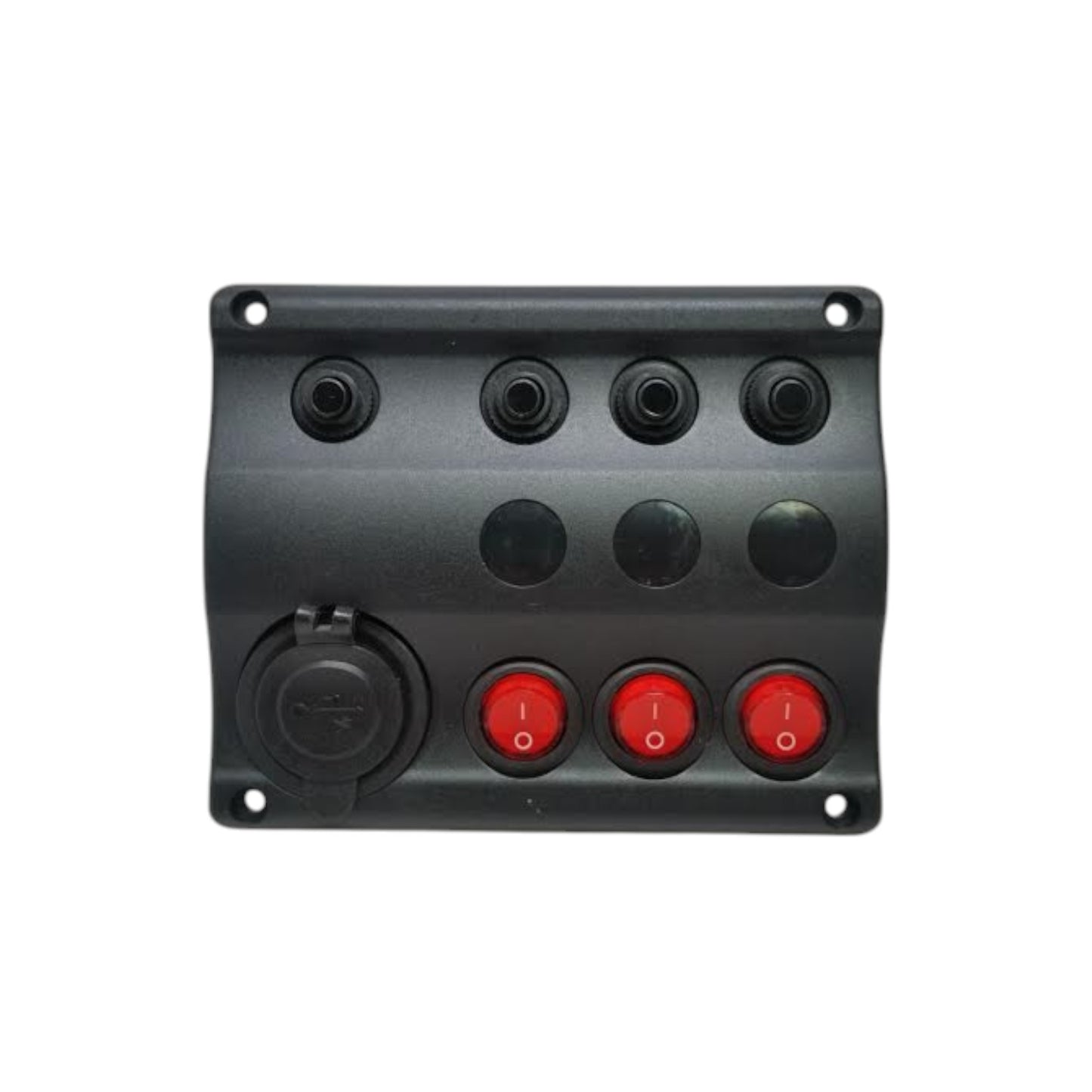 Pactrade Marine Black Plastic Switch Panel With USB Charger LED Indicator 5X4"