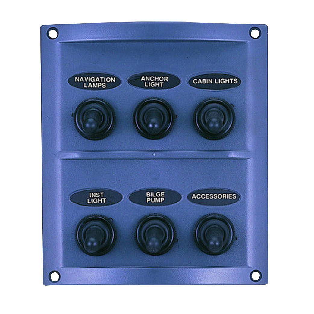 Pactrade Marine Boat 6 Gang Splashproof Switch Black Panel ODM