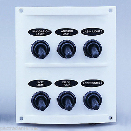 Pactrade Marine Boat 6 Gang Splashproof Switch White Panel ODM