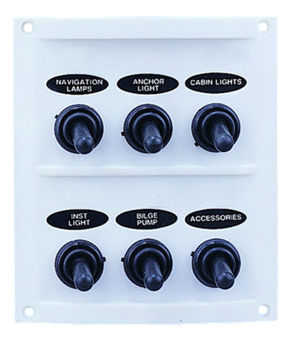 Pactrade Marine Boat 6 Gang Splashproof Switch White Panel ODM