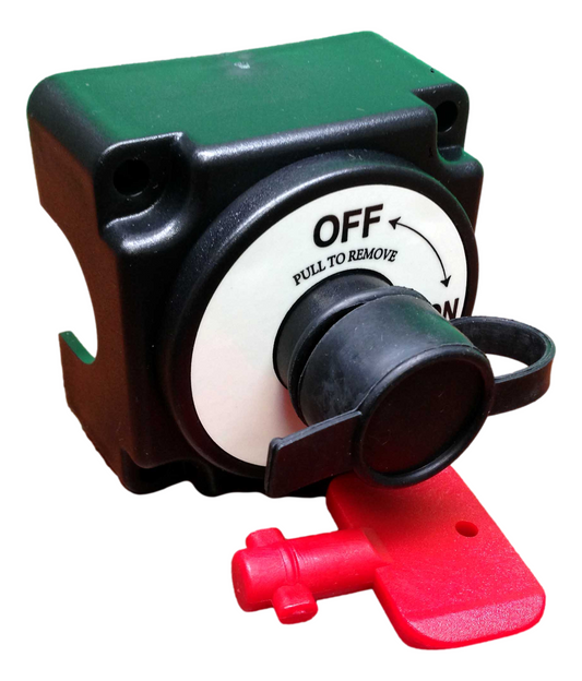 MARINE BOAT MINI BATTERY SWITCH WITH REMOVABLE KEY POM KEY 2P ON OFF