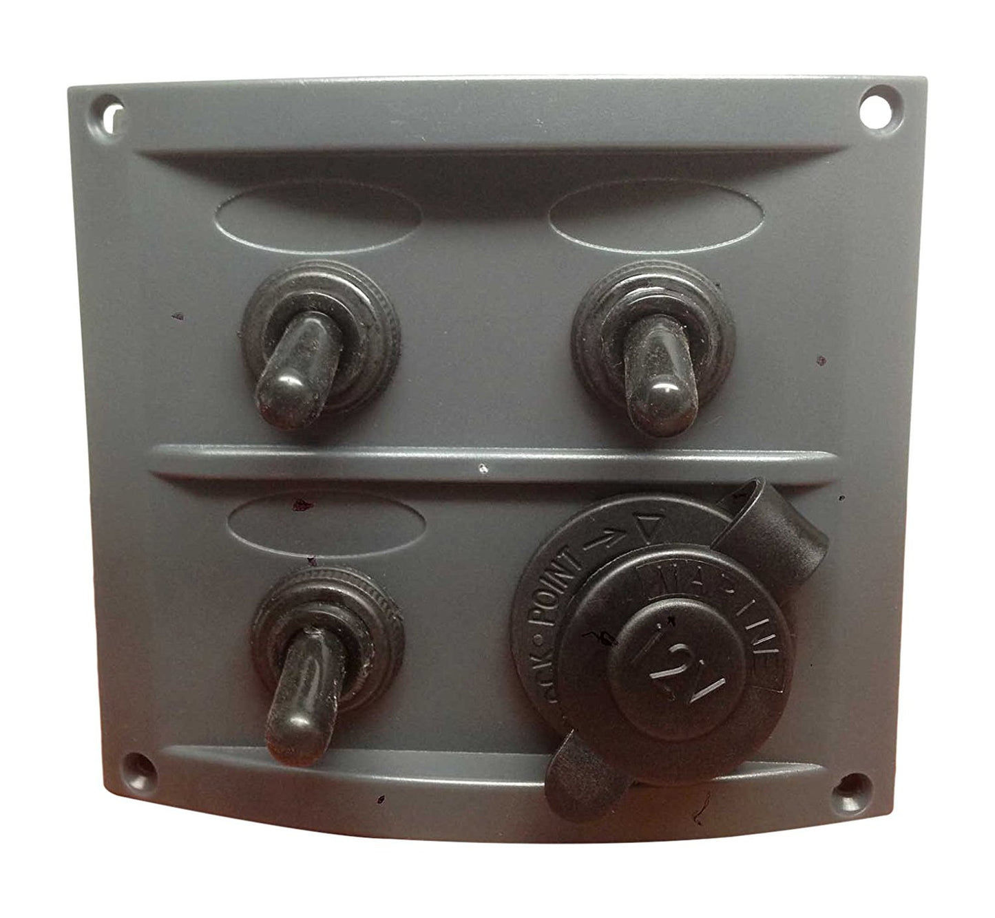 Pactrade Marine Boat 3 Gang Waterproof Switch Panel with Cigarette Socket