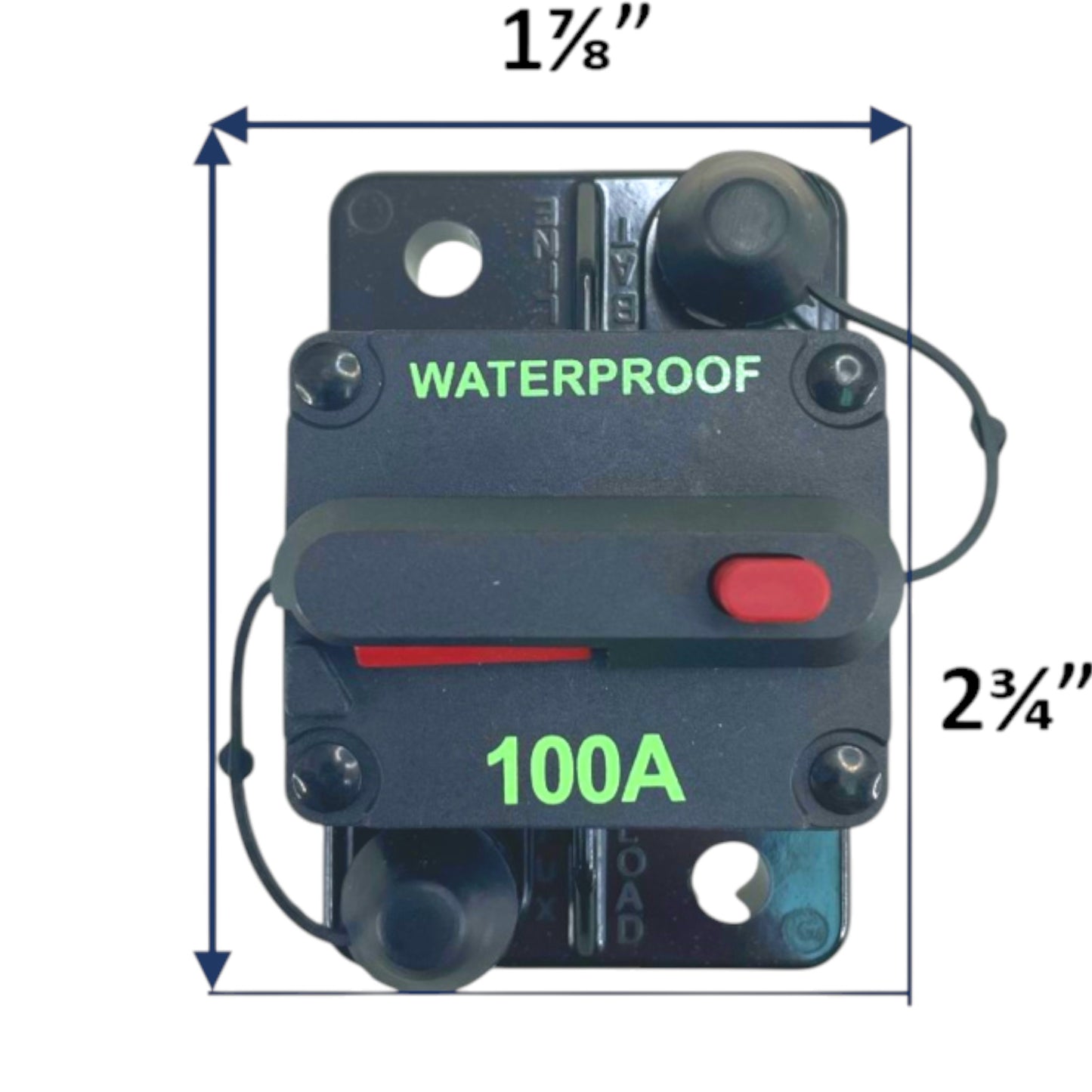 Pactrade Marine Boat Auto Battery Trailer RV Trolling Motor Bus High-Amp Circuit Breaker 12-42V DC Maximum Black Waterproof Manual Reset Button UL Rated Electrical Switch Mount Cover (100 Amp)