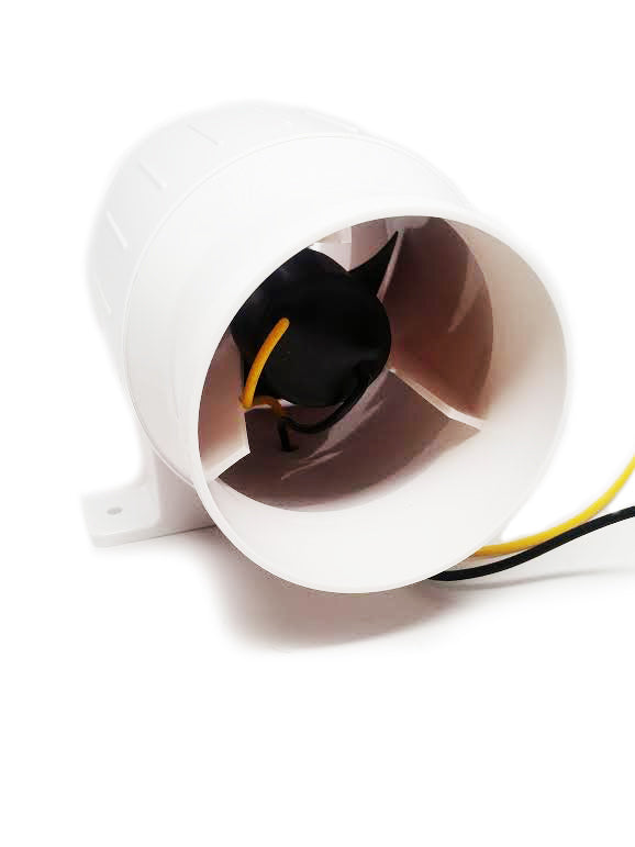 Pactrade Marine White ABS Trubo In-Line Blower 120VDC 3" Hose Diameter For Boat RV Car Truck