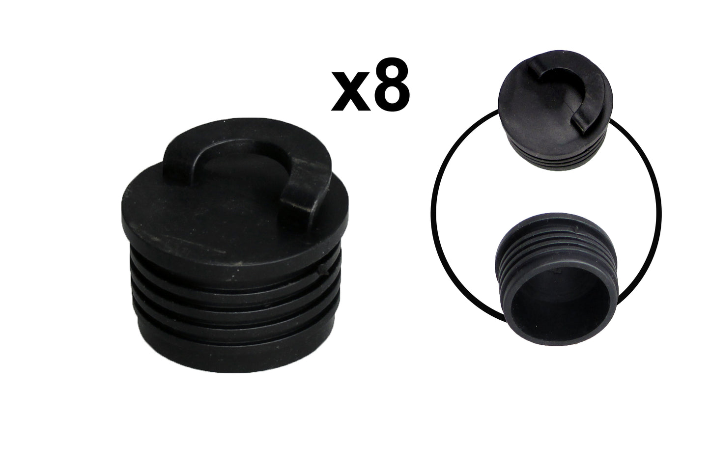 Pactrade Marine Boat Kayak Dinghy Canoe Large Scupper Plug Rubber 1 5/8'' (42mm) 8pcs/set