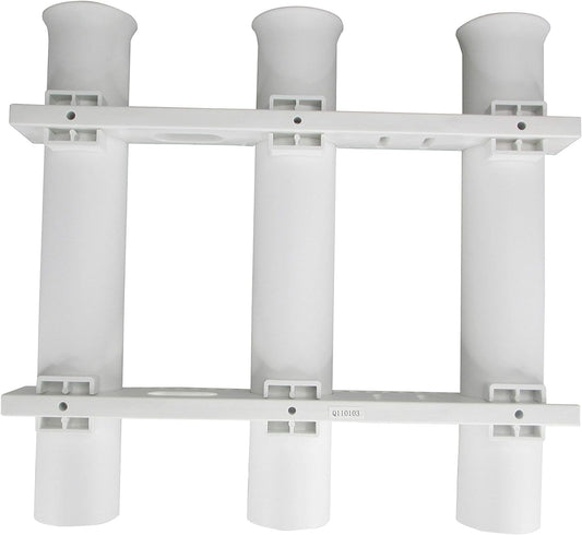 Pactrade Marine Boat UV Stabilized Plastic Fishing Rod Holder Three Tube, White