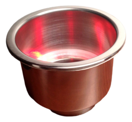 MARINE BOAT STAINLESS STEEL 304 LED RED CAN DRINK HOLDER RV CAMPER