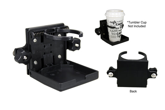 Pactrade Marine Boat Tracker Versatrack Adjustable Drink Holder/Lund Sport Track Folding Adjustable Cup Holder (Black, 1 pcs)