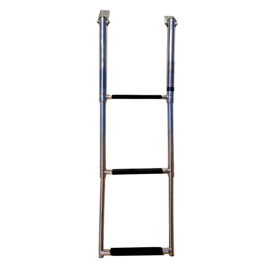 Pactrade Marine Boat Stainless Steel 3 Step Telescopic Ladder Over Platform