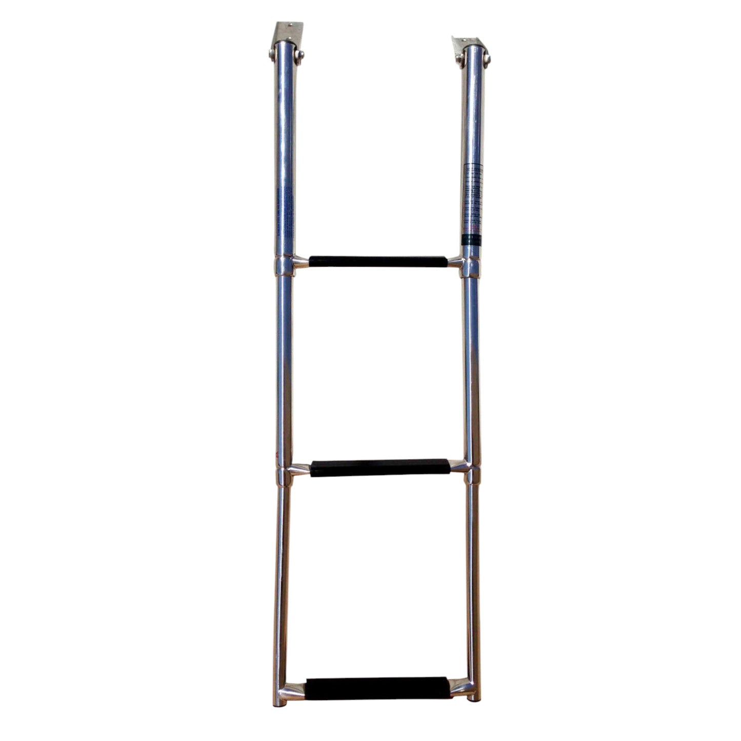 Pactrade Marine Boat Stainless Steel 3 Step Telescopic Folding Ladder w/ Rubber Foot Grips