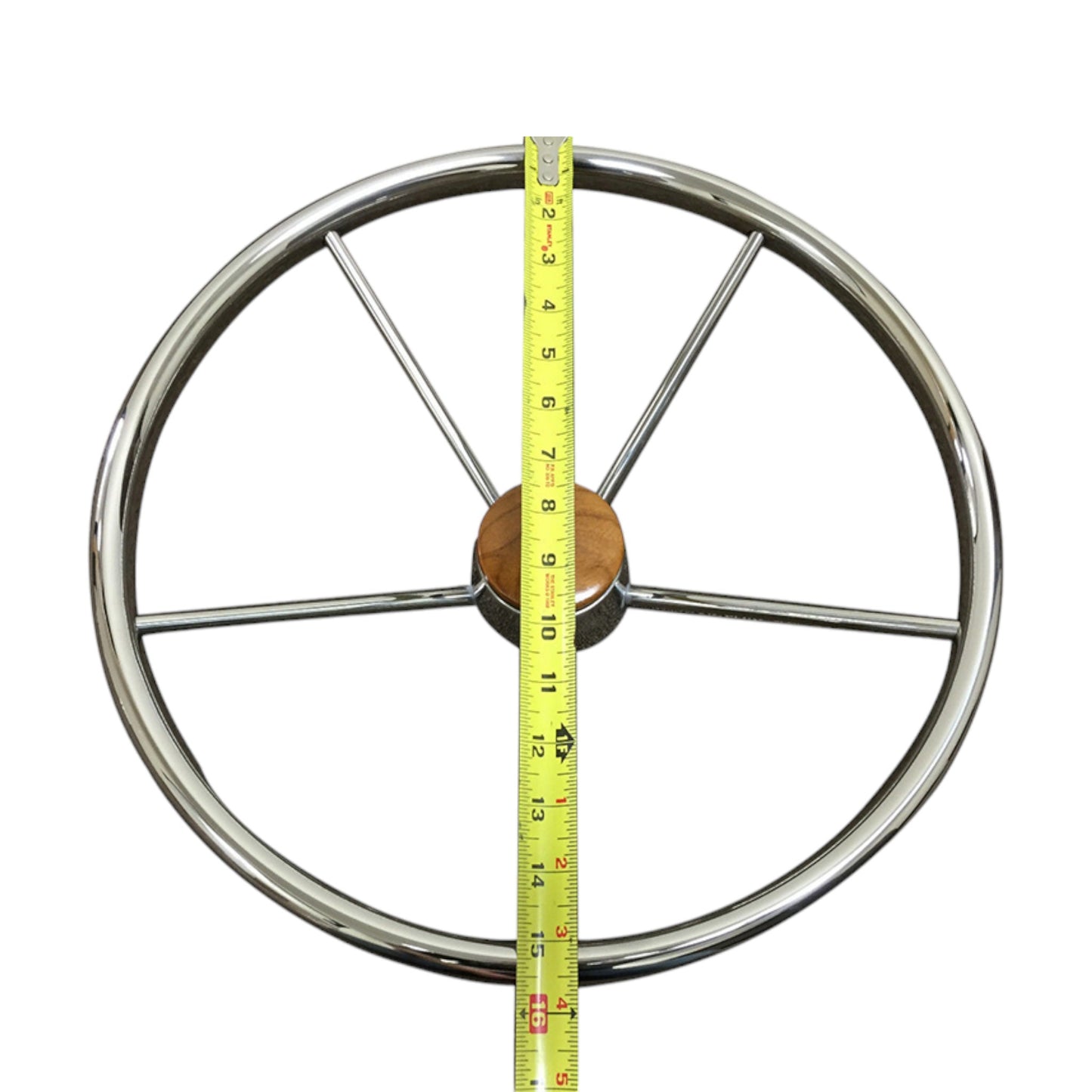 Pactrade Marine Destroyer Style SS304 Five Spoke Steering Wheel with Teak Cap