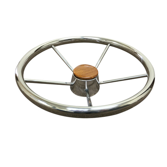 Pactrade Marine Boat 13 1/2" Stainless Steel Five Spoke Steering Wheel With Bakelite Cap