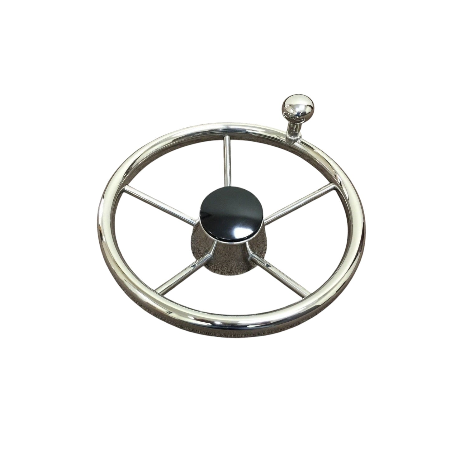 Pactrade Marine 5 Spoke 11" Stainless Steel Steering Wheel w/ Turning Knob