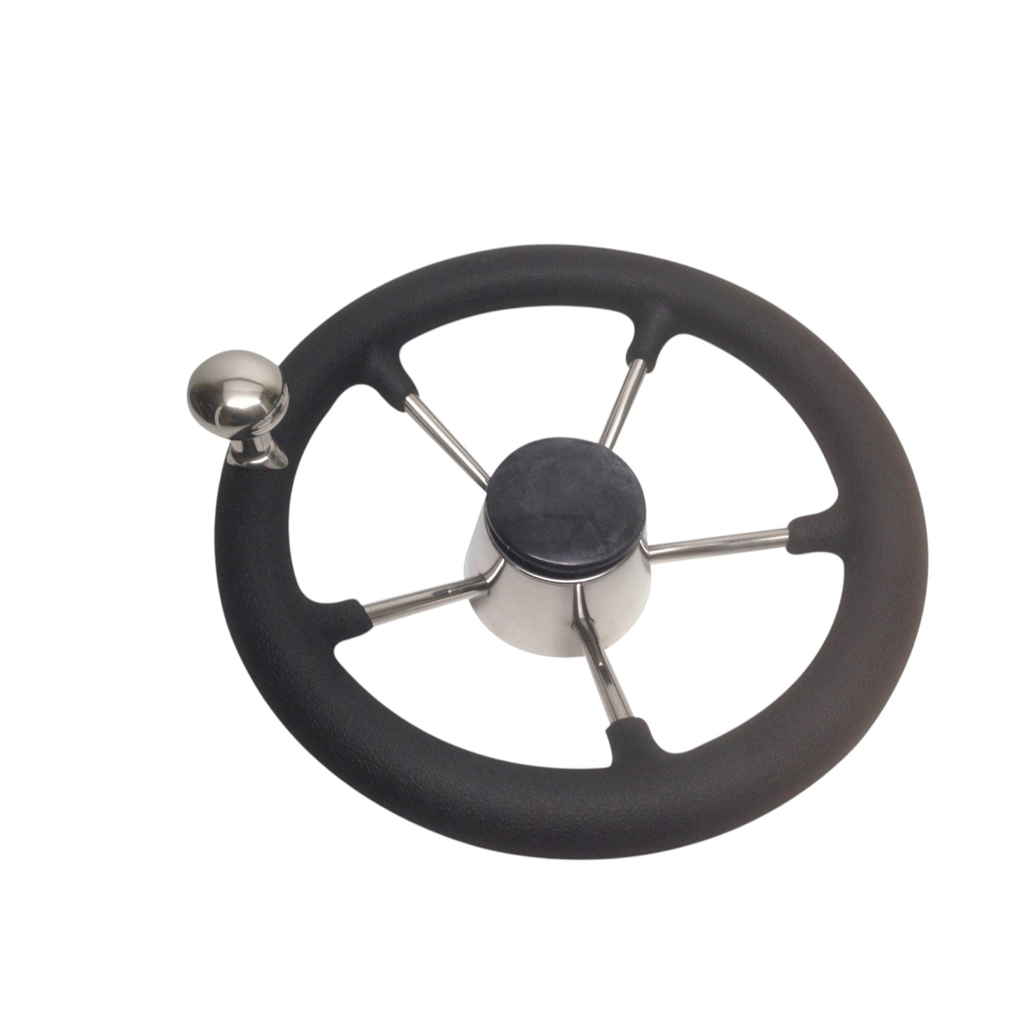 Pactrade Marine Boat Stainless Steel Steering Wheel With Black PU Sleeve Control Knob