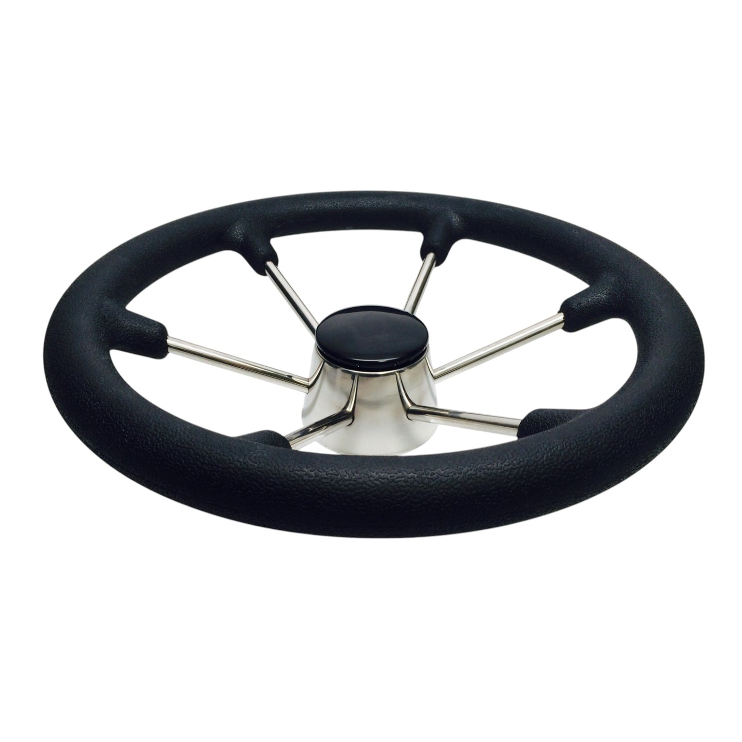 Pactrade Marine Boat SS304 Sterring Wheel with Black Sleeve 6 Spoke 15 1/2"