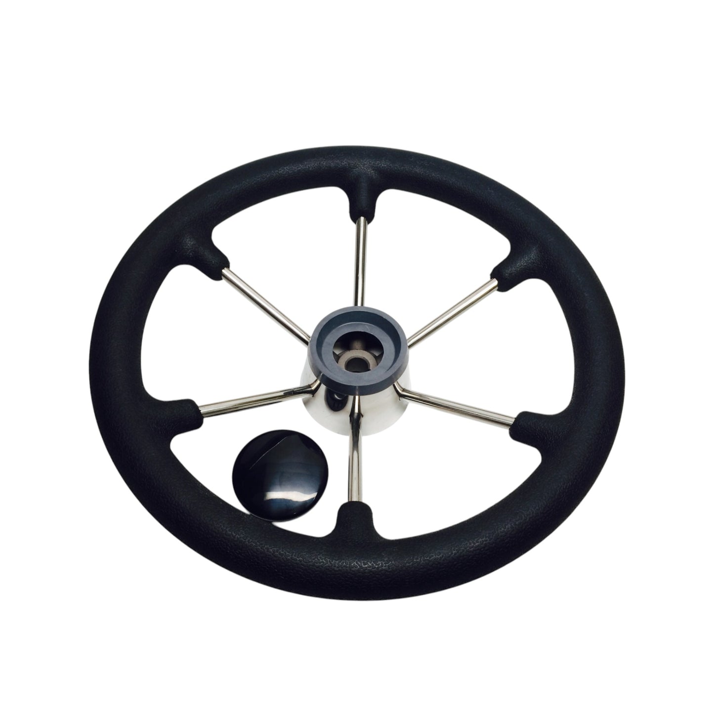 Pactrade Marine Boat SS304 Sterring Wheel with Black Sleeve 6 Spoke 15 1/2"