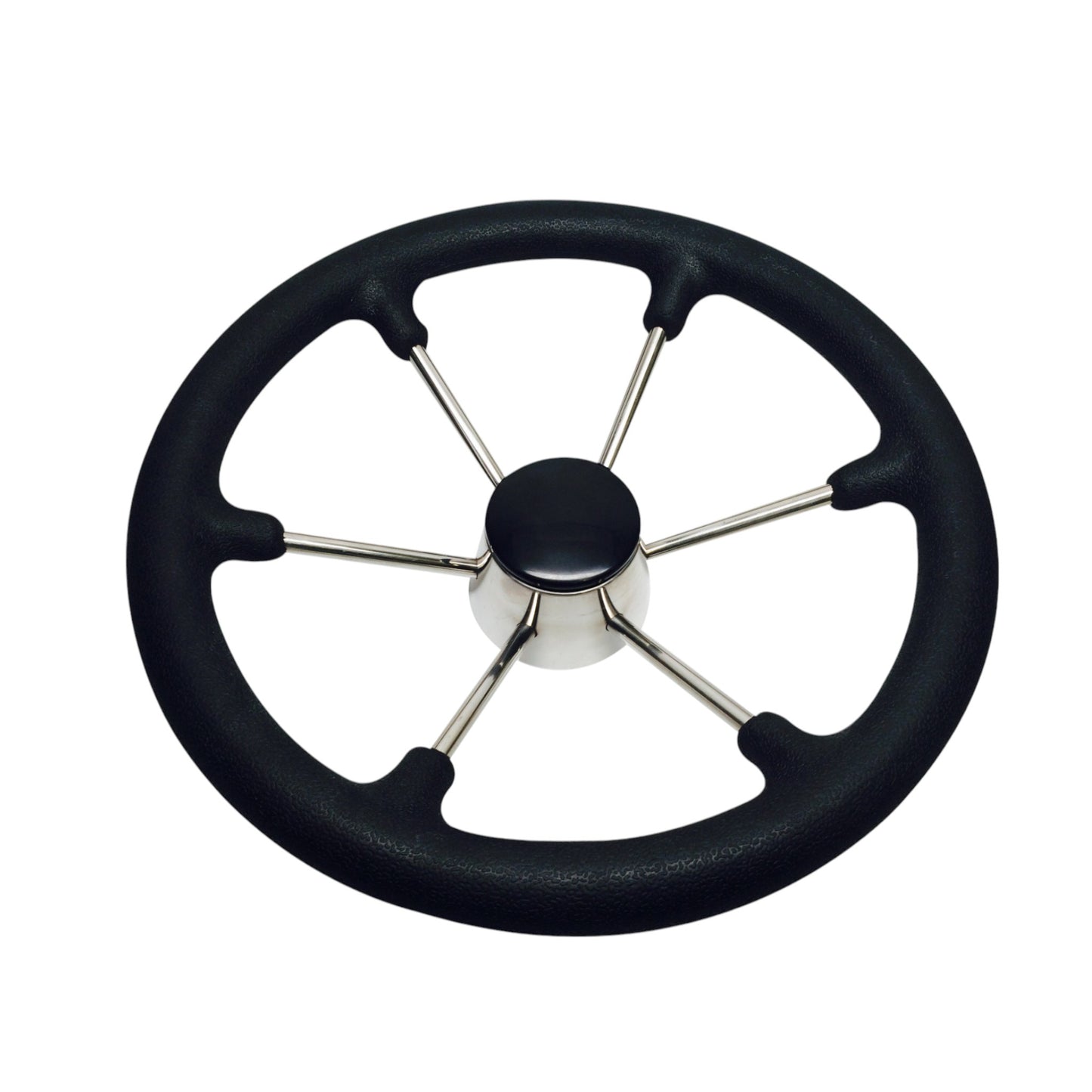 Pactrade Marine Boat SS304 Sterring Wheel with Black Sleeve 6 Spoke 15 1/2"