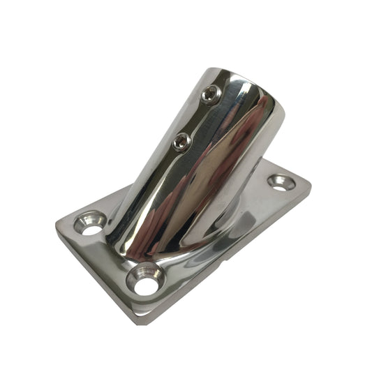 Pactrade Marine Boat Durable SS 316 Handrail Fitting Rectangular Base 45 Deg 1" 25.4MM